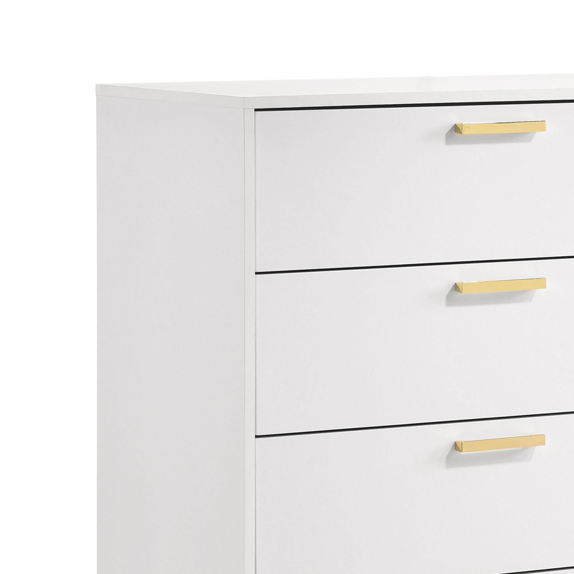 Pacific Landing Kendall 5-Drawer Chest in Gold and White
