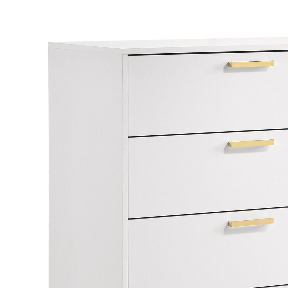 Pacific Landing Kendall 5-Drawer Chest in Gold and White, , large