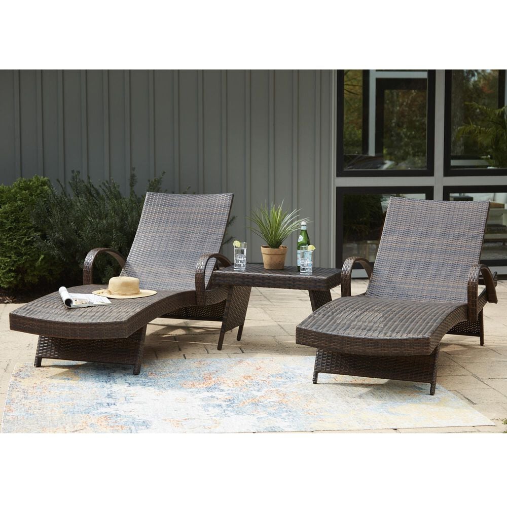 Ashley Kantana Patio Chaise Lounge in Brown &#40;Set of 2&#41;, , large