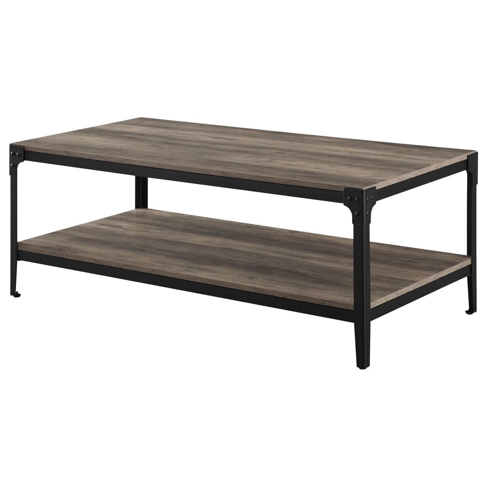 Walker Edison Angle Iron Coffee Table in Grey Wash, , large