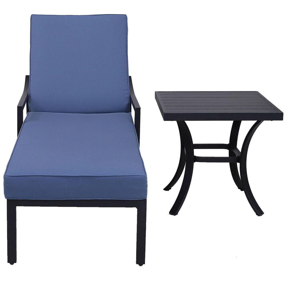World Source Chaise and Side Table in Splendor Denim, , large