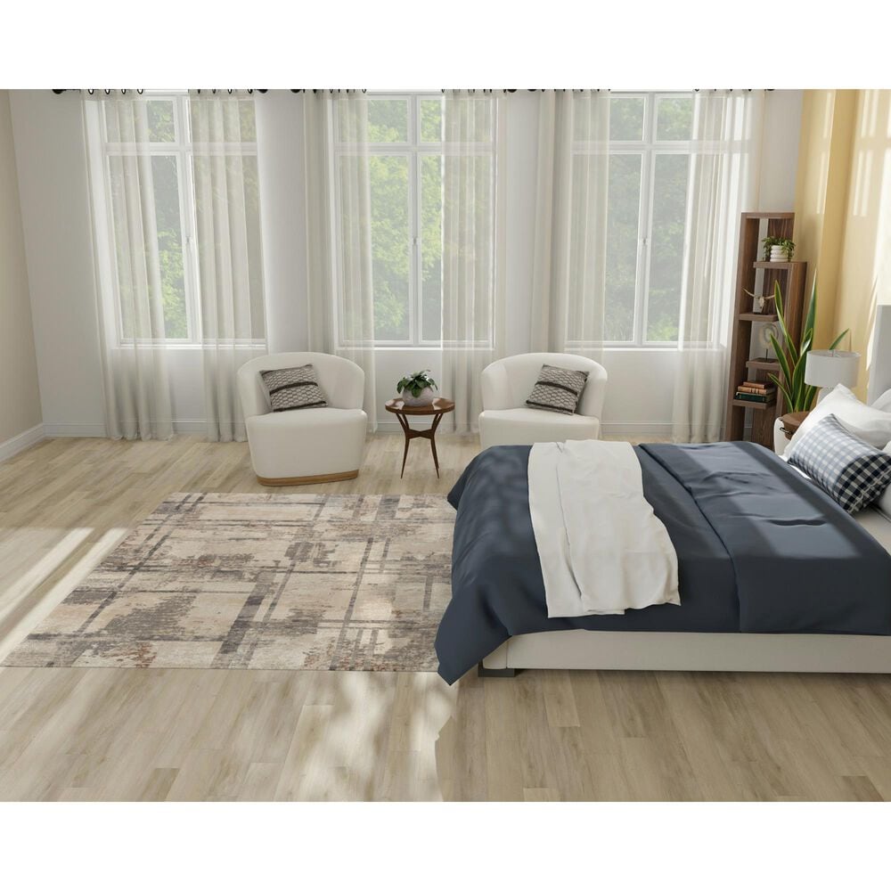 Nourison Sustainable Trends SUT02 5&#39;3&quot; x 7&#39;3&quot; Ivory and Multicolor Area Rug, , large