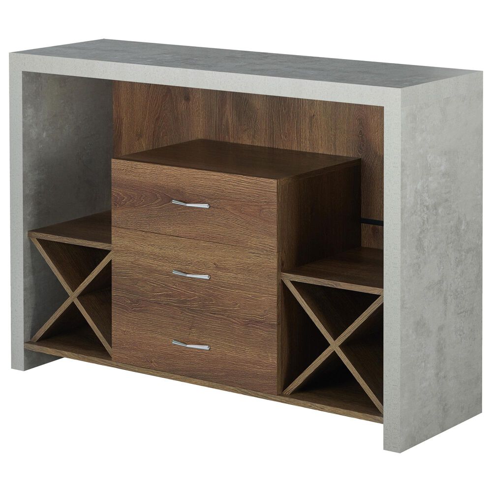 Furniture of America Wilson Buffet in Distressed Walnut, , large