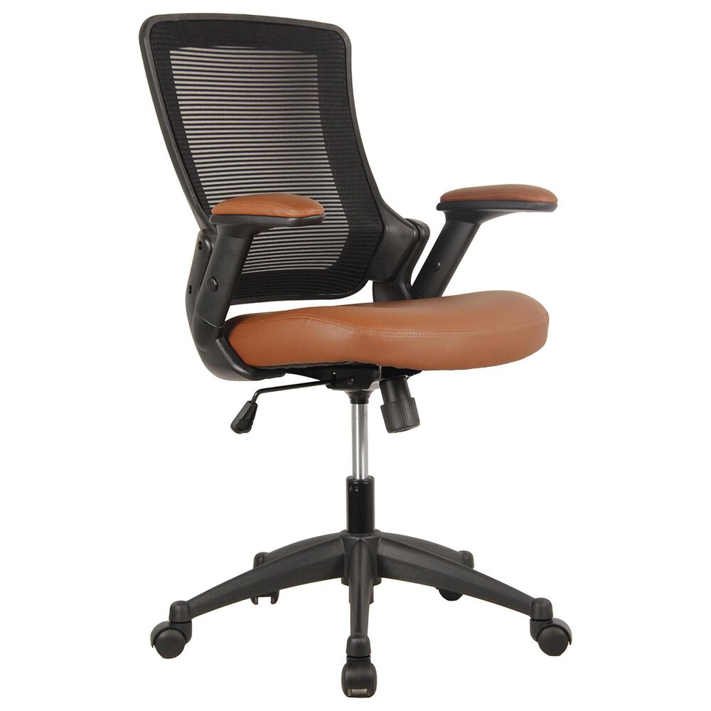 Rta Products Llc Mid-Back Mesh Task Office Chair with Height Adjustable Arms in Brown, , large