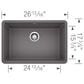 Blanco Precis 27" Single Bowl Kitchen Sink in Cinder, , large