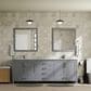 Lexora Home Jacques 80" Double Bathroom Vanity in Dark Grey with 2 cm White Carrara Marble Top and Rectangular Sinks, , large