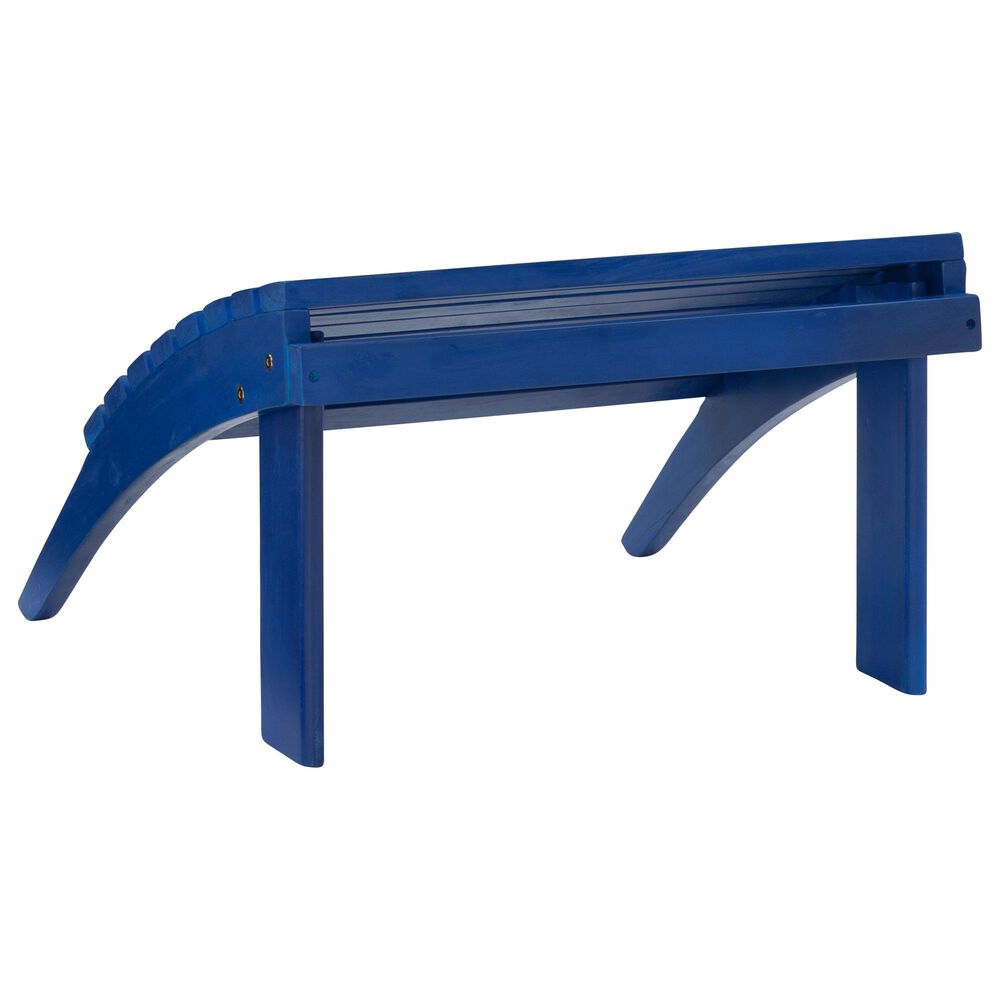 Linon Home Decor Adirondack Patio Ottoman in Blue, , large
