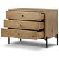 Four Hands Eaton 3-Drawer Large Nightstand in Amber Oak and Dark Gunmetal, , large