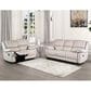 Furniture of America Glarus Manual Recliner Sofa and Loveseat Set in Off-White, , large
