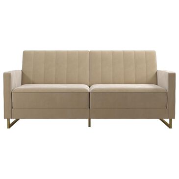 Novogratz Skylar Futon in Ivory Velvet, , large