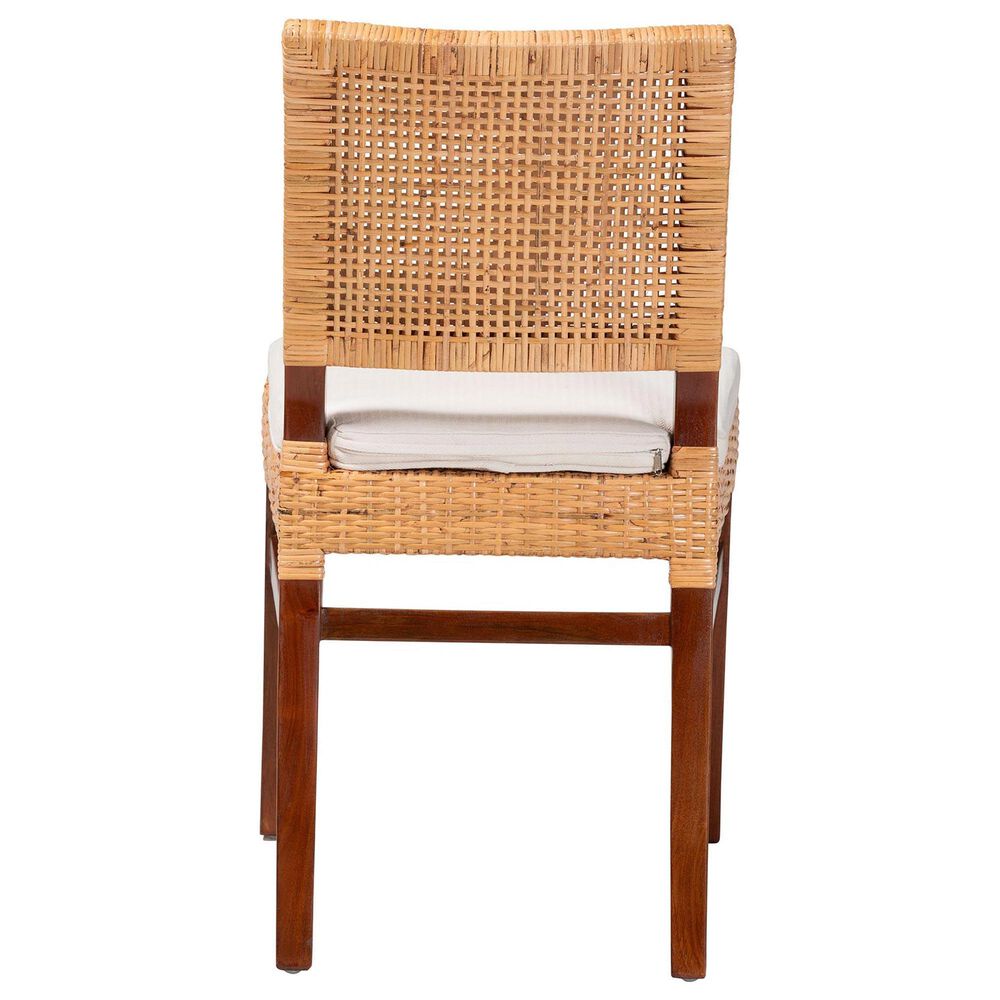 Baxton Studio Lesia Side Chair with Cushion in Light Honey and Walnut Brown, , large