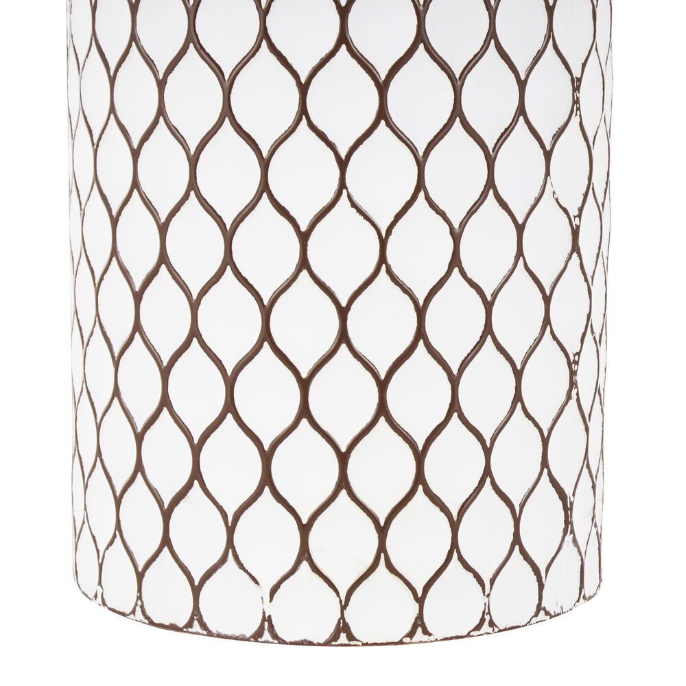 Maple and Jade 3-Piece Tall Teardrop Shaped Decorative Vase Set in Brushed White and Dark Brown, , large