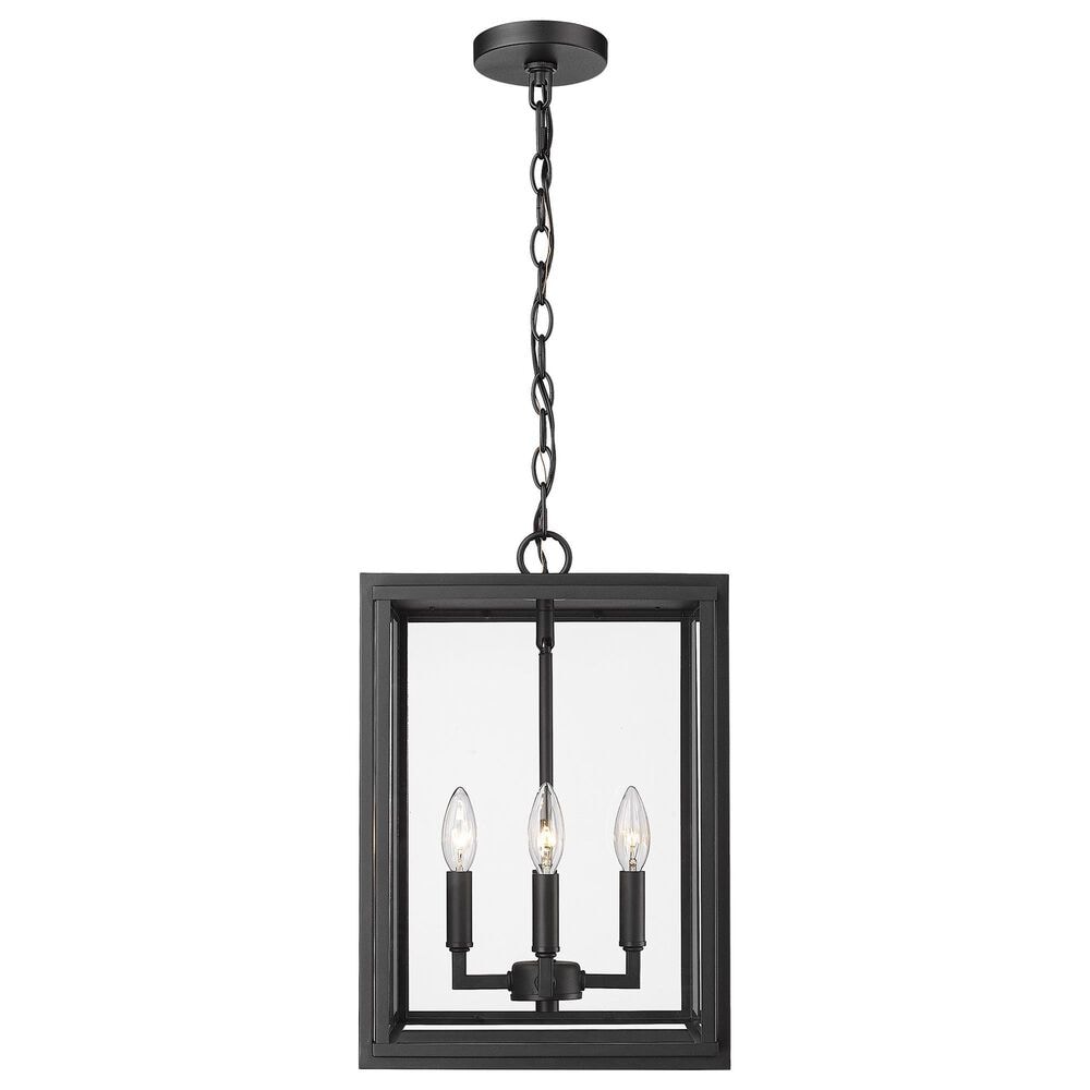 Golden Lighting Tribeca 4-Light Outdoor Pendant in Natural Black with Clear Glass, , large