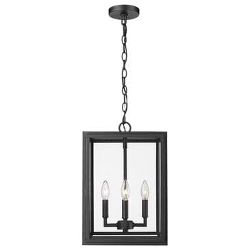 Golden Lighting Tribeca 4-Light Outdoor Pendant in Natural Black with Clear Glass, , large