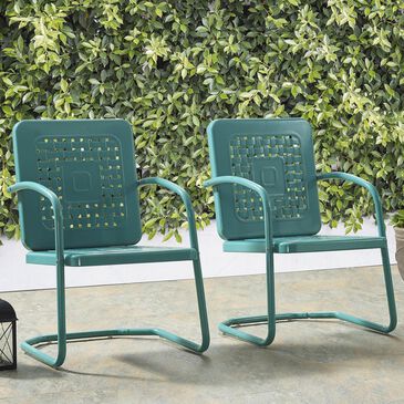 Crosley Furniture Bates Chair in Turquoise (Set of 2), , large