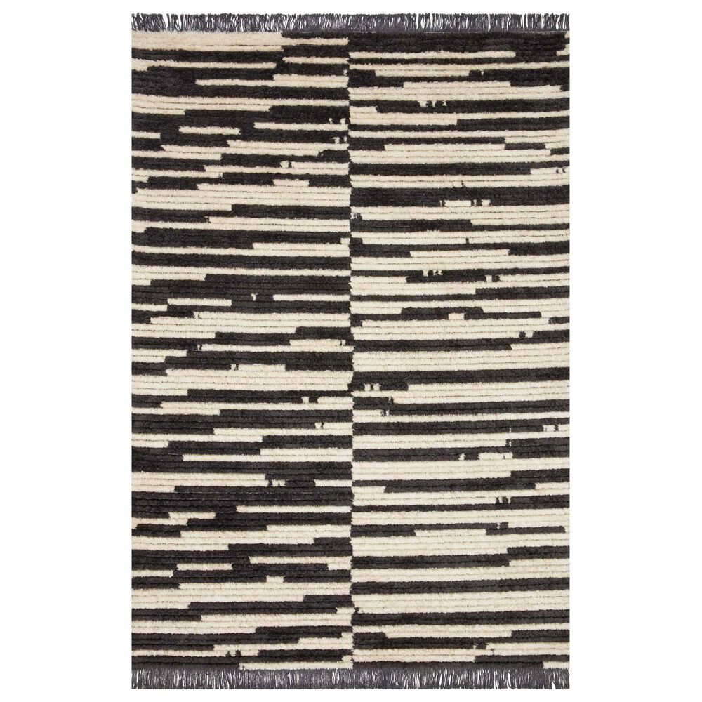 Chris Loves Julia x Loloi Alice ALI-03 5"2" x 7"6" Cream and Charcoal Area Rug, , large
