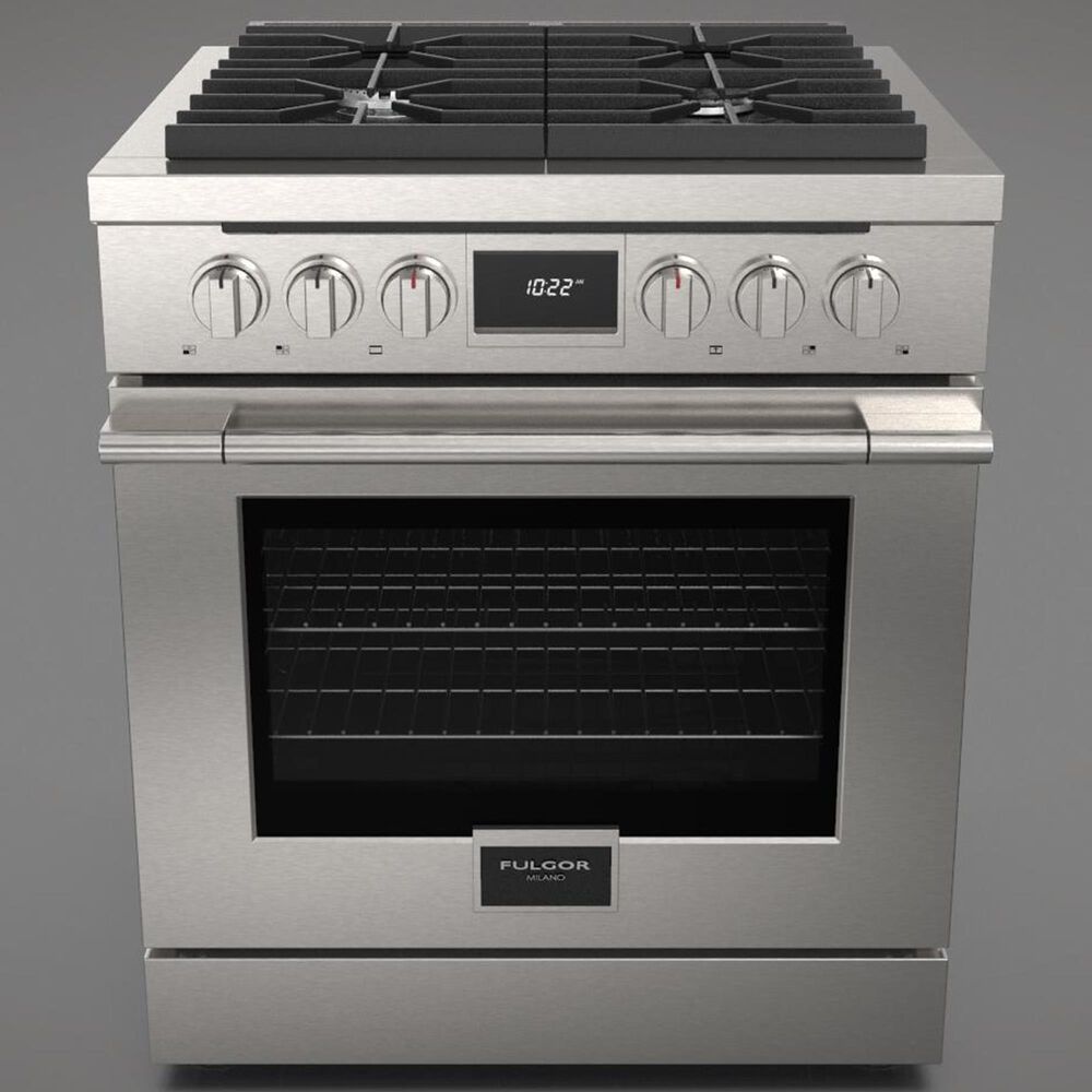 Fulgor Milano Accento 4.4 Cu. Ft. 30&quot; Professional Dual Fuel Range in Stainless Steel, , large