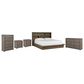 Riva Ridge Modern Loft King Bookcase Platform Bed with Dresser, Chest, and Two Nightstands in Greystone, , large
