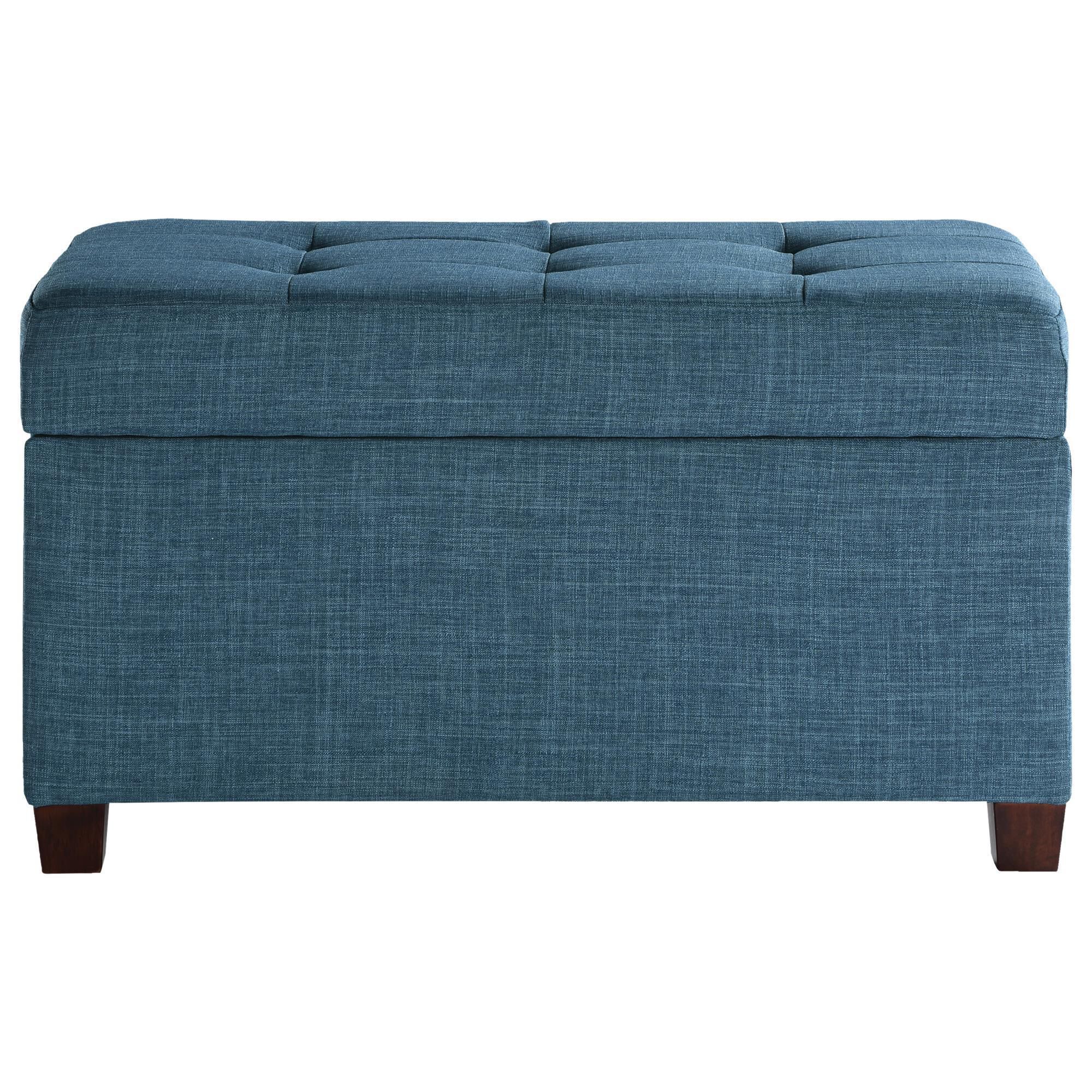 Blue rectangle ottoman deals
