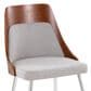 Lumisource Anabelle Side Chair with Grey Cushion in Chrome and Walnut (Set of 2), , large