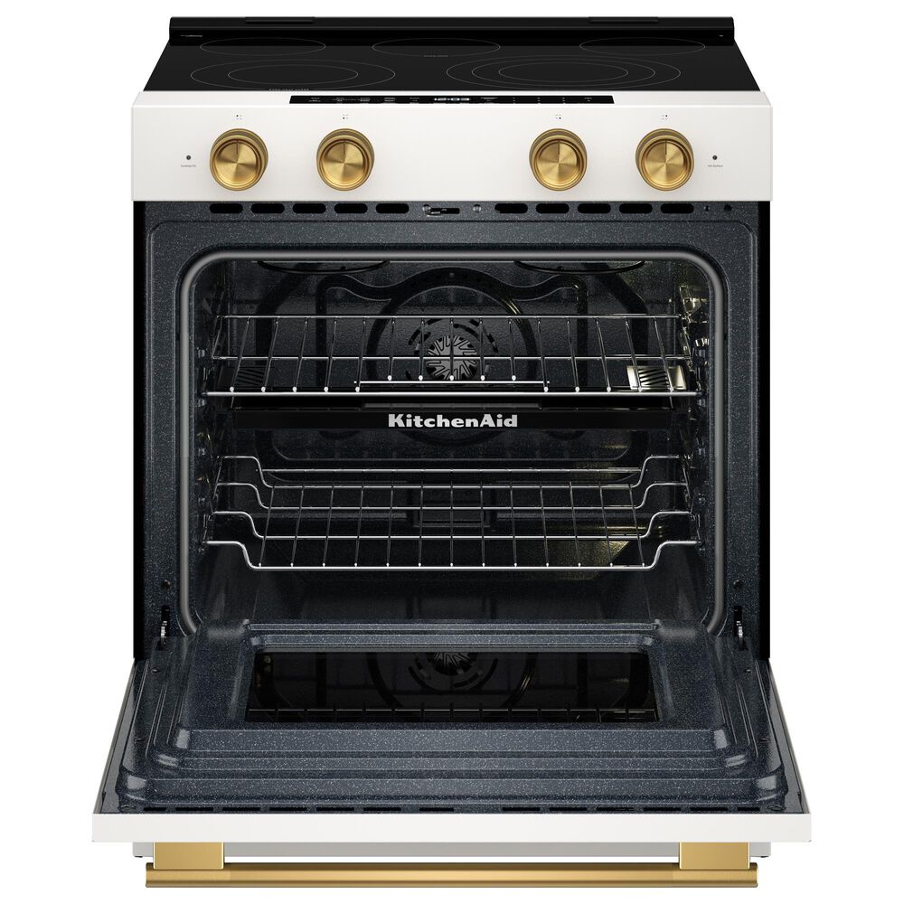 KitchenAid 5.3 Cu. Ft. Smart Slide-in Electric Range in Porcelain White, , large