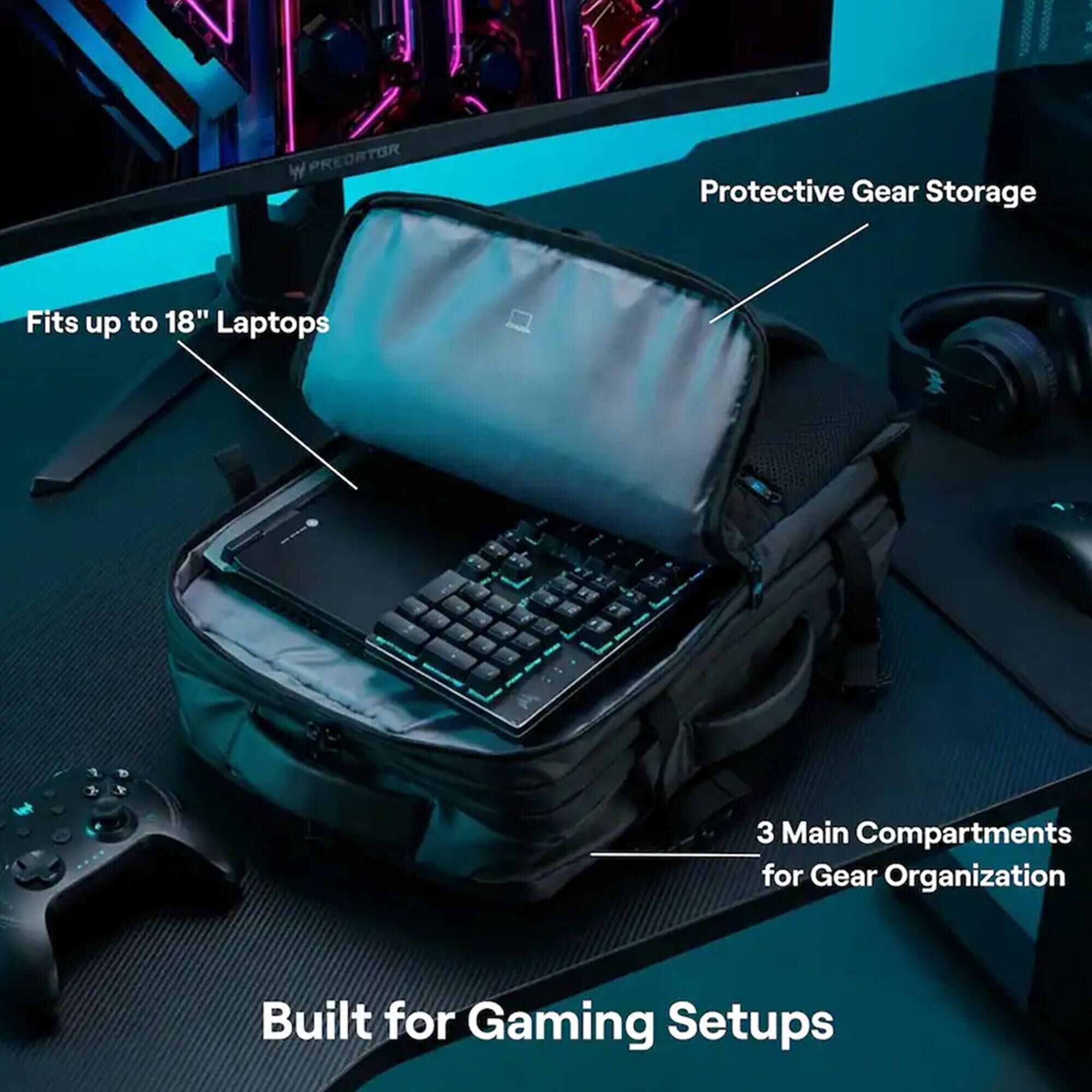 Acer Predator Utility Robust Backpack in Black