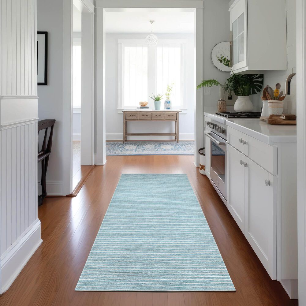 Dalyn Rug Company Laidley 2&#39;3&quot; x 12&#39; Sky Blue Indoor/Outdoor Runner, , large