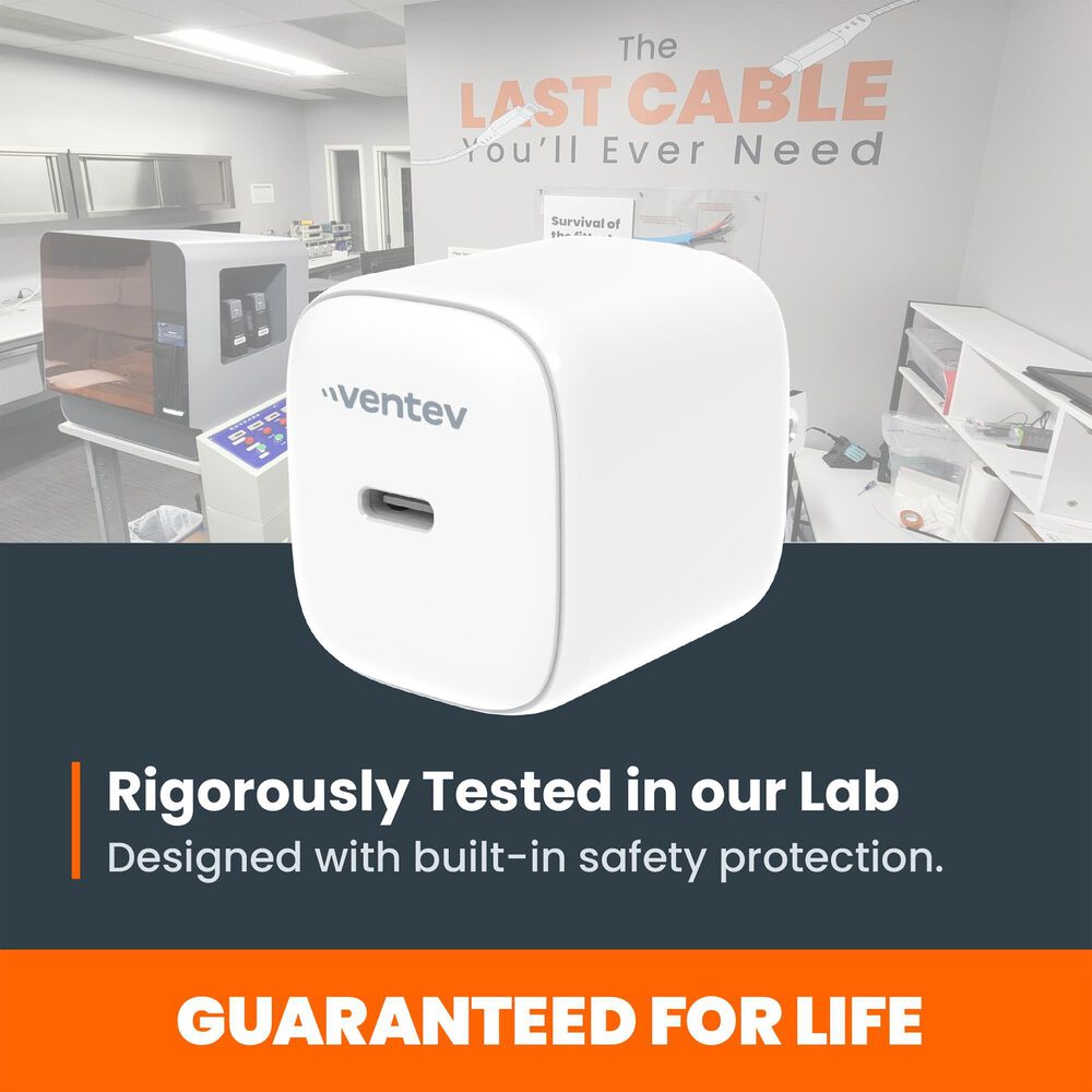 Ventev 45W Ultrafast USB-C Mini Wall Charger in White, , large