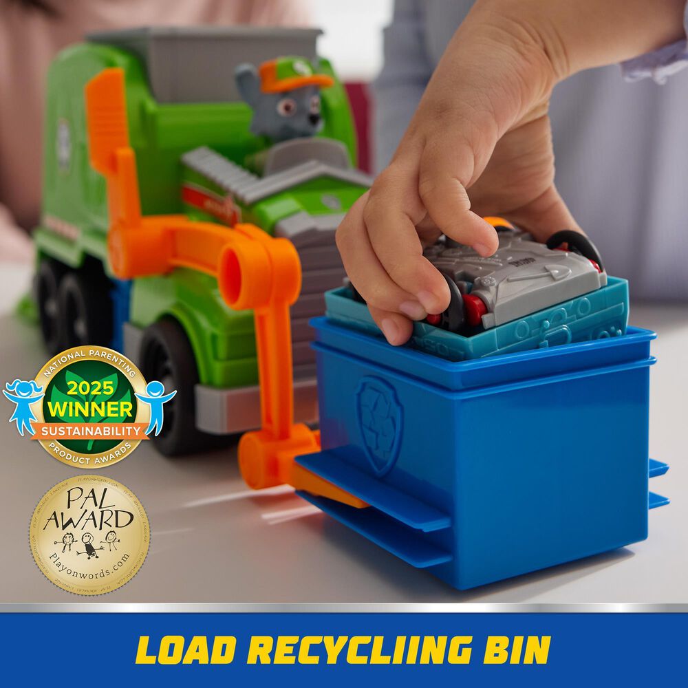 PAW Patrol PAW Patrol Rocky's Crush N' Roll Recycling Truck Vehicle, , large
