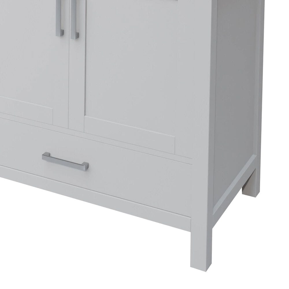 Lexora Home Jacques 80" Double Bathroom Vanity in White with 2 cm White Carrara Marble Top and Rectangular Sinks, , large