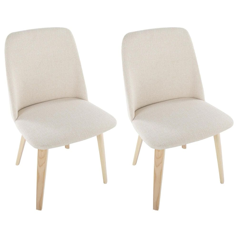 Lumisource Toriano Side Chair with Cream Cushion in Natural &#40;Set of 2&#41;, , large