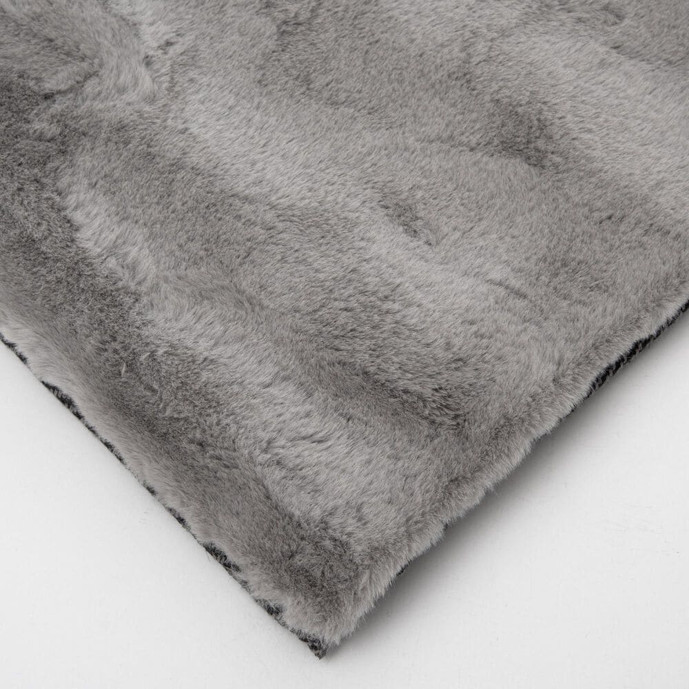Central Oriental Avid Faux Fur Gray 9&#39; x 12&#39; Area Rug, , large