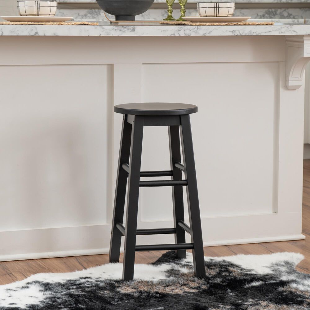 Linon Home Decor Abby 24" Counter Stool in Black, , large