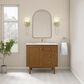 James Martin Laurent 36" Single Bathroom Vanity in Honey Oak with Single Hole 3 cm White Zeus Silestone Top and Rectangular Sink, , large