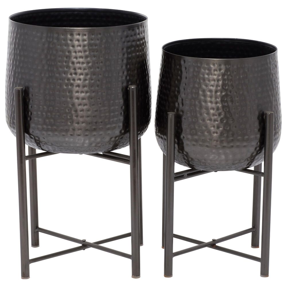 Maple and Jade 19" x 12" Planter in Black (Set of 2), , large
