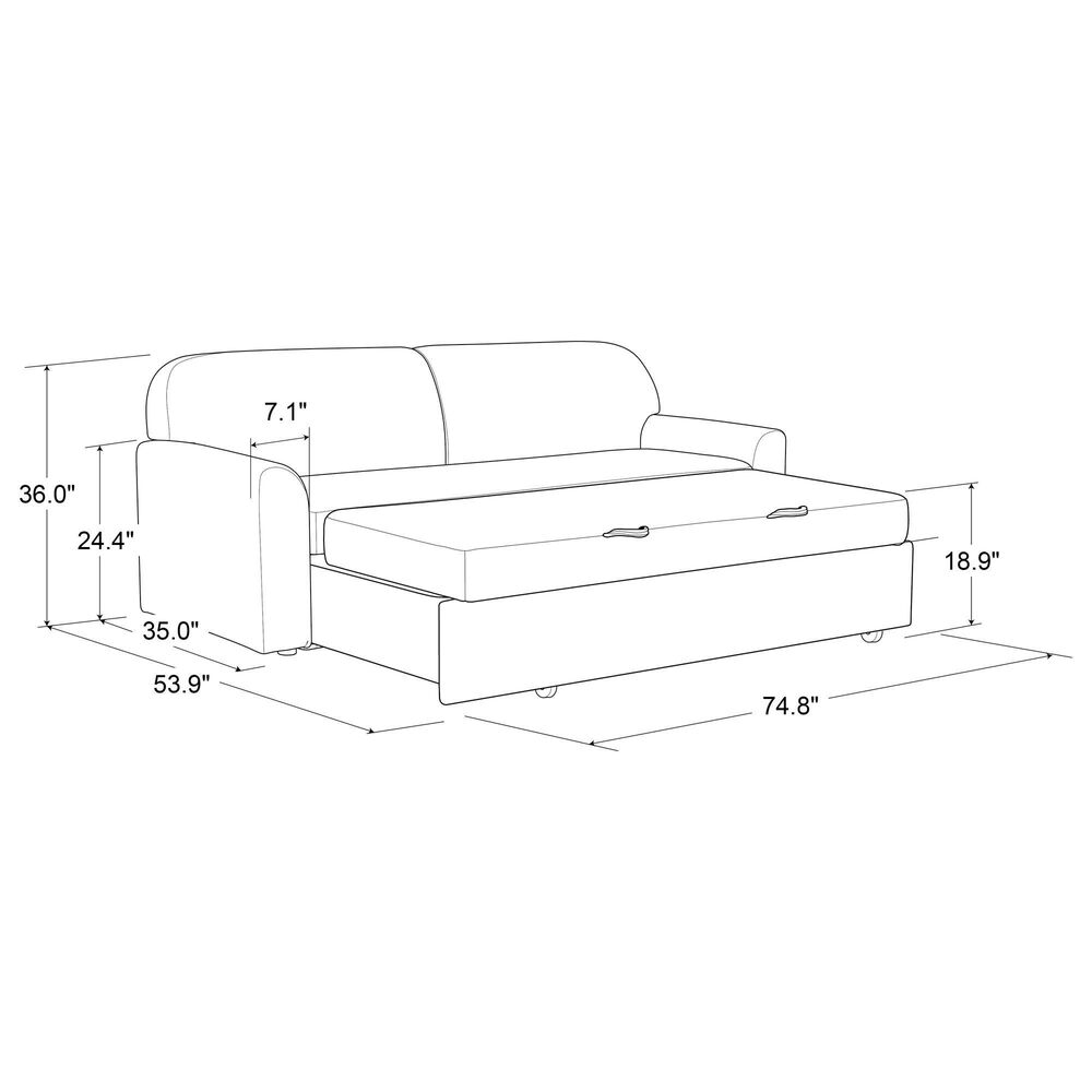 Lifestyle Solutions Willow Stationary Convertible Sofa in Light Gray, , large