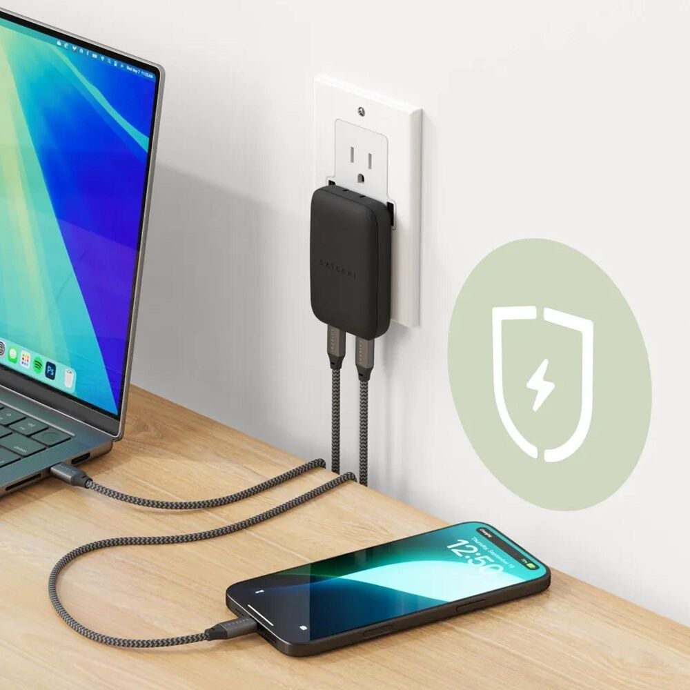 Satechi OntheGo 67W Slim Wall Charger in Black, , large