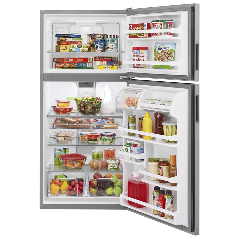 Maytag 18 Cu. Ft. 30-In Wide Top Freezer Refrigerator With PowerCold Feature in Stainless Steel, , large
