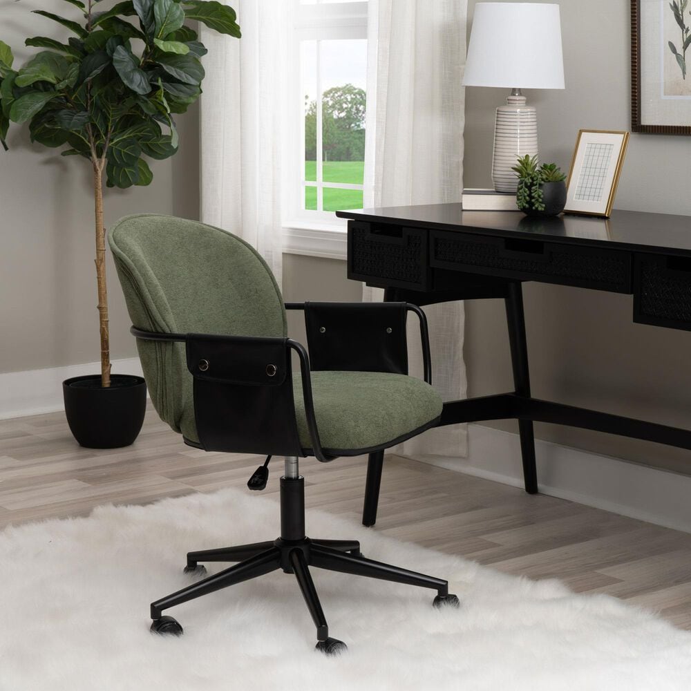 Linon Home Decor Karri Office Chair in Olive Green, , large