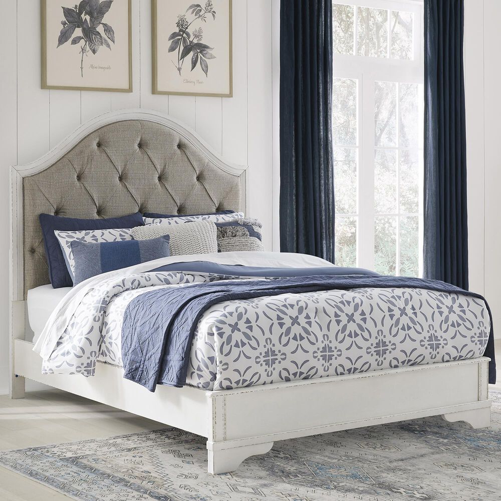 Ashley Blendon Queen Upholstered Panel Bed in Rustic Brown, , large