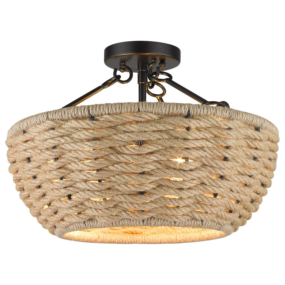 Golden Lighting Hathaway Semi-Flush in Matte Black, , large