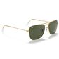 Ray-Ban Caravan Sunglasses with Green Lenses in Polished Gold, , large