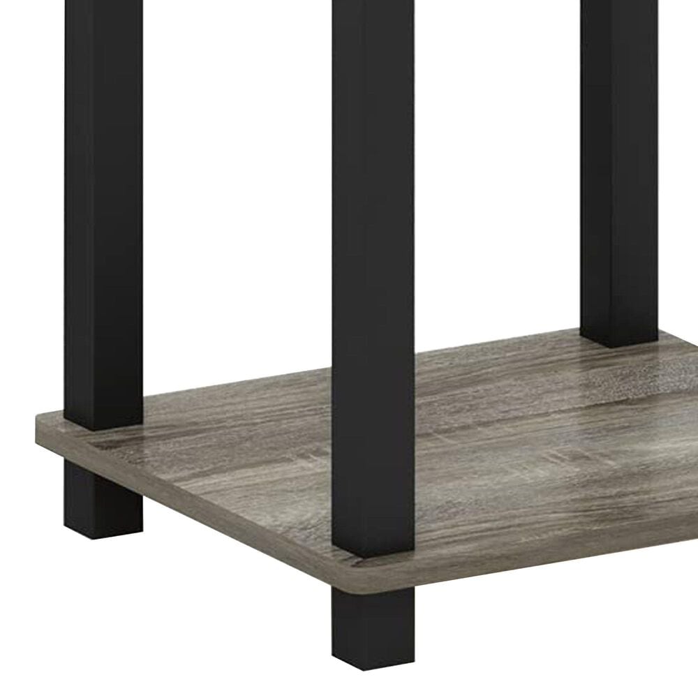 HOMLUX 2-Tier Small End Table in French Oak Grey and Black (Set of 2), , large