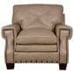 Bordeaux & Co Stationary Leather Chair and Ottoman Set in Juno Pebble, , large