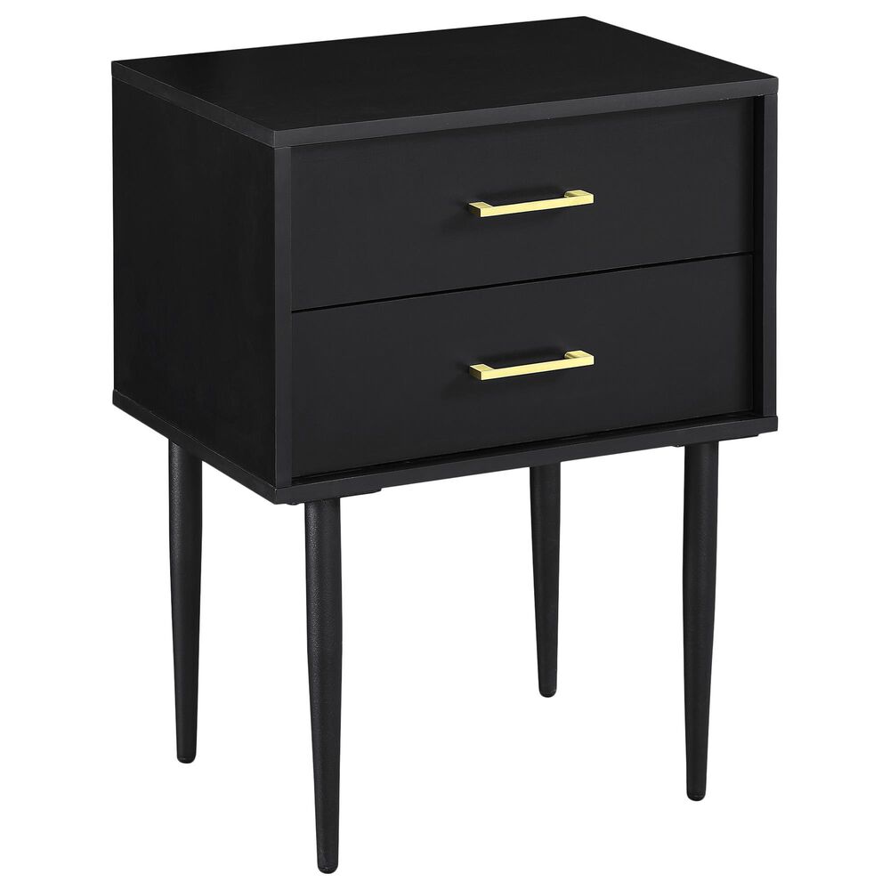 Walker Edison Olivia 20" 2-Drawer Side Table in Black, , large
