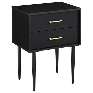 Walker Edison Olivia 20" 2-Drawer Side Table in Black, , large