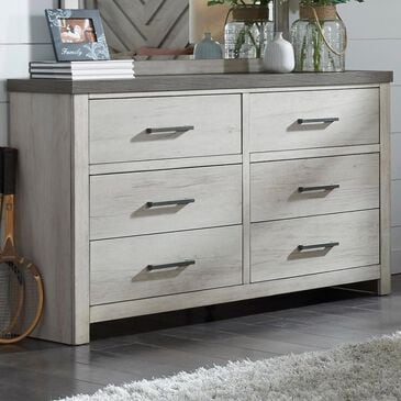 Samuel Lawrence Riverwood 6 Drawer Dresser in Whitewashed and Brown, , large