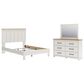 Ashley Linnocreek 3-Piece Queen Bedroom Set in White and Warm Brown, , large