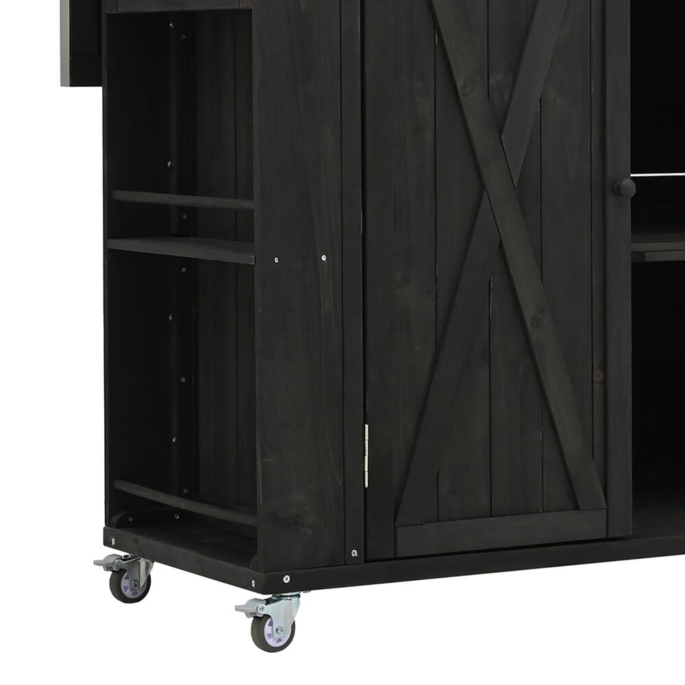 Hearth and Haven Outdoor Kitchen Island with Stainless Steel Top in Black, , large