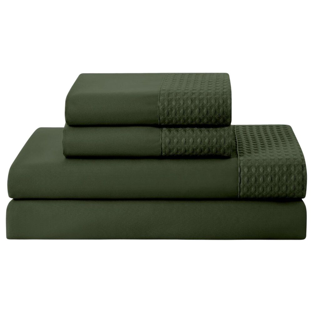 Trade Linker 4-Piece Full Waffle Hem Sheet Set in Sage, , large